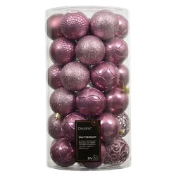Set palline albero Natale (37pz-6cm) Plastica Vintage pink 9022680