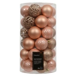 Set palline albero Natale (37pz-6cm) Plastica Peach pearl 9022581
