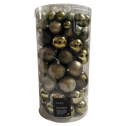 Set palline albero Natale (100pz) Plastica Rosemary green 9912662