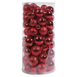 Set palline albero Natale (100pz) Plastica Red 9948819