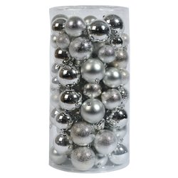 Set palline albero Natale (100pz) Plastica Silver 9948820