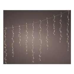 Tenda luminosa Natale Bianco 256 luci - LED Bianco freddo (3,75 + 5 mt) Giuntabile 8 Giochi di luce LUMINEO IP44 494972