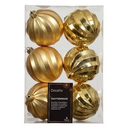 Set palline albero Natale (6pz) Plastica Gold 26073