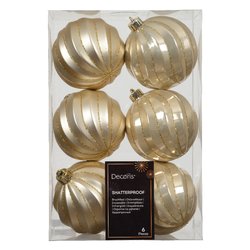Set palline albero Natale (6pz) Plastica Pearl 26076