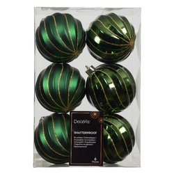 Set palline albero Natale (6pz) Plastica Pine green 26080