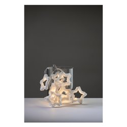 Filo Trasparente 10 luci - LED Bianco caldo (1,35 + 0,3 mt) Stelle Luce fissa CHRISTMAS D3947