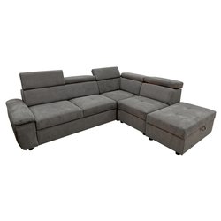 LIVING Divano con carrello 3 posti angolare destro Luna 21 Grigio scuro