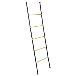 Porta asciugamani parete a scaletta BAMBUSA Nero e Naturale 25639100