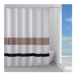 Tenda doccia in tessuto (120x200cm) LIVING Bianco, marrone e nero TTE 1323 1230