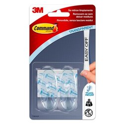 Set ganci adesivi portata max 900 gr 3M 17091Clr Trasparente 7100127200 2 pz