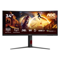 Monitor 34 ( LED 2K 1440p QHD 240Hz ) WQHD Curved Black e Red CU34G4Z