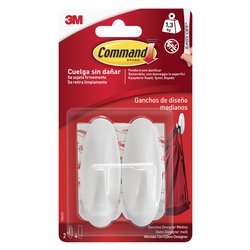 Set ganci adesivi portata max 1,3 Kg 3M 17081 Bianco 7100149663 2 pz