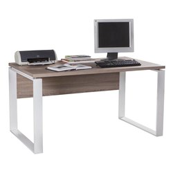 DISEGNO Scrivania Rovere tartufo e Bianco (140cm) Mobile KIT