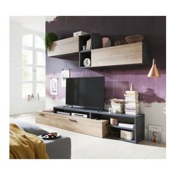 VITTORIA Parete soggiorno Rovere e Grigio (270cm)