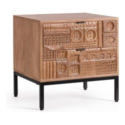 KINDIA Comodino 2 Cassetti (50x42x50cm)