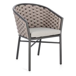 Sedia con braccioli alluminio, polipropilene MARGALIDA Antracite e Khaki 0666077