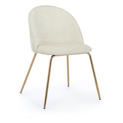 TANYA Sedia Velluto bianco