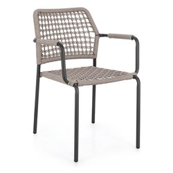 Sedia con braccioli alluminio, poliestere RAJADA Antracite e Khaki 0666025