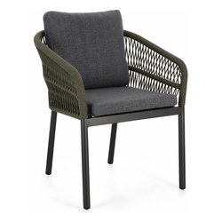 Sedia con braccioli alluminio, poliestere GALDANA Antracite e Verde 0666068