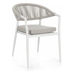 Sedia con braccioli alluminio, polipropilene MILLOR Bianco 0666059