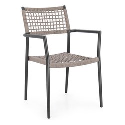 Sedia con braccioli alluminio, polipropilene CALETA Antracite e Khaki 0666041