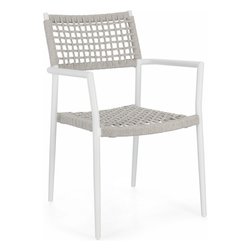 Sedia con braccioli alluminio, polipropilene CALETA Bianco 0666047