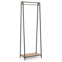 HALDOR Appendiabiti Nero Acciaio, Legno