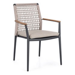 Sedia con braccioli alluminio, polirpopilene MADDOX Antracite 0663650