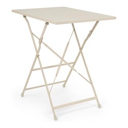 Tavolo da esterno acciaio YASMIN Fisso Champagne (50x70x71cm) 0803596