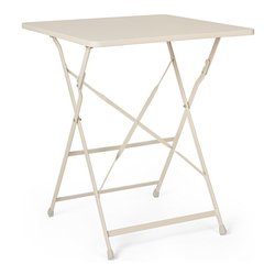 Tavolo da esterno acciaio YASMIN Fisso Champagne (60x60x71cm) 0803593