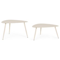 Set tavolini esterno acciaio YVONNE Sagom Champagne 0803584