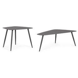 Set tavolini esterno acciaio YVONNE Svas Antracite 0803583