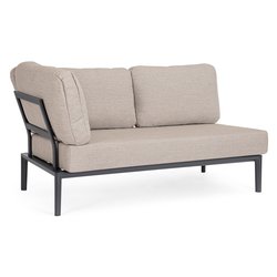 Divano alluminio, tessuto GERALD 2 posti angolare Antracite 0663646