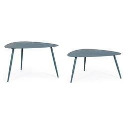 Set tavolini esterno acciaio YVONNE Sagom Ottanio 0803589