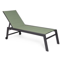 Lettino prendisole alluminio HILDE Antracite e Verde 0664001