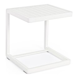 Tavolino da esterno alluminio KONNOR Bianco (40x40x45cm) 0662287