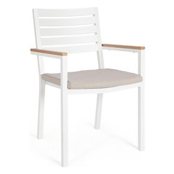 Sedia con braccioli alluminio HENNA Bianco 0664013