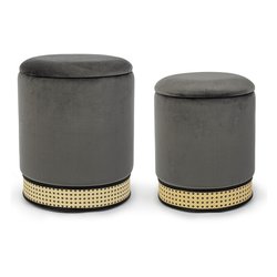 MILENA Set pouf Grigio scuro