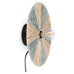 Applique KANDA Naturale e Azzurro (33x7cm) 0828093 1 luce - E27 - Max 13W