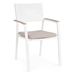 Sedia con braccioli alluminio ZELMAR Bianco 0663786
