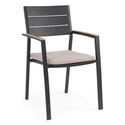 Sedia con braccioli alluminio ZELMAR Antracite 0663789