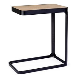 EVERITT Tavolino Nero e Legno (50cm)