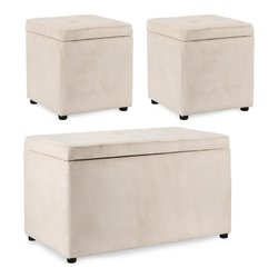 DYLAN Set pouf Bianco