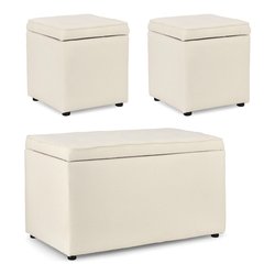 DERRICK Set pouf Derrick bianco