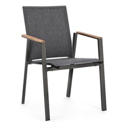 Sedia con braccioli alluminio, textilene CAMERON Antracite 0663378