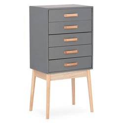 ORDINARY Cassettiera 5 Cassetti Grigio (45cm) Mobile KIT