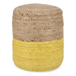 JALAJA Pouf Naturale e Giallo