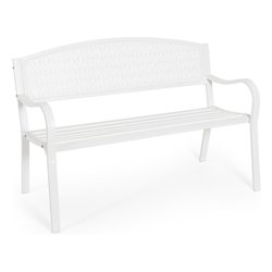 Panchina acciaio LIZETTE 2 posti Bianco 0802974
