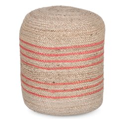 ANKIT Pouf Naturale e Arancione