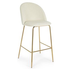 CARRY Sgabello Velluto bianco